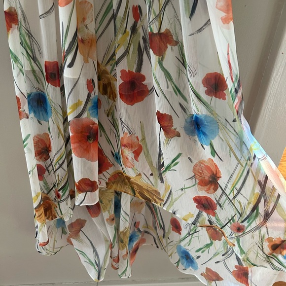 Alice + Olivia Mel Open Back Gathered High-Low Dress in Exotic Poppy - Picture 5 of 15